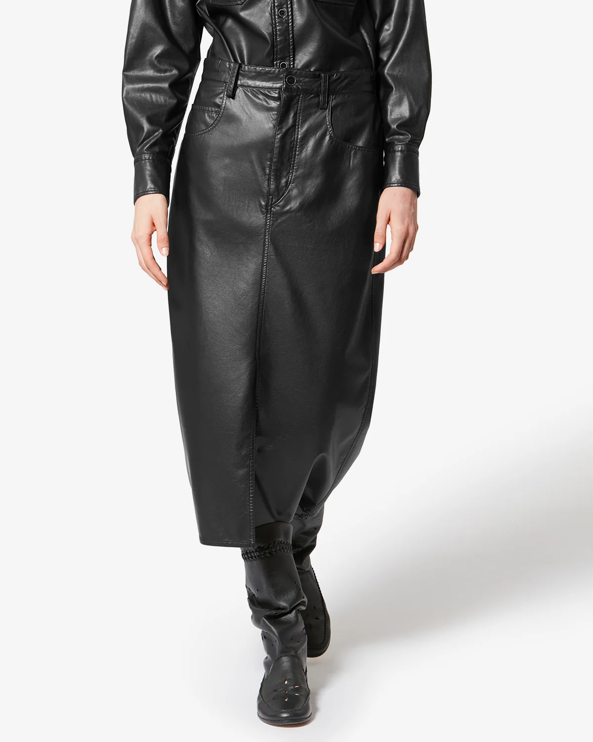 NILAURIA FAUX-LEATHER SKIRT
